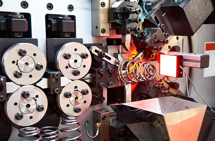 Spring detecting on CNC spring making machine