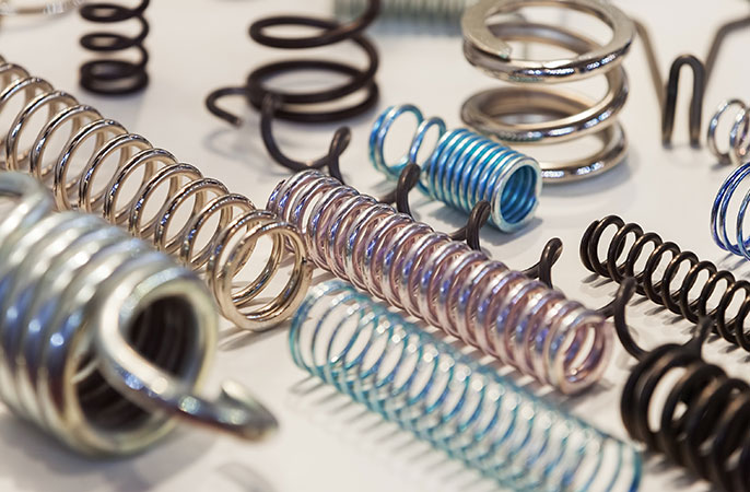 Various metal compression springs and extension springs