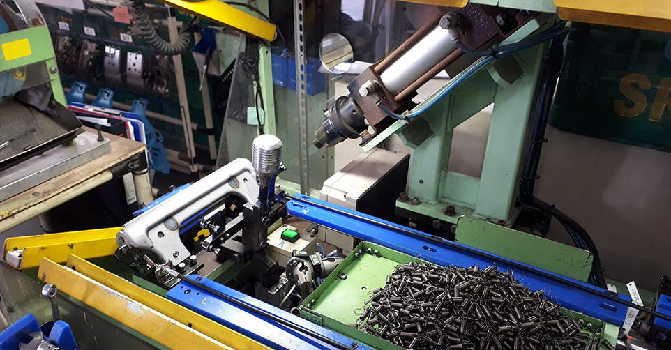 Assemble springs and parts on automated machines