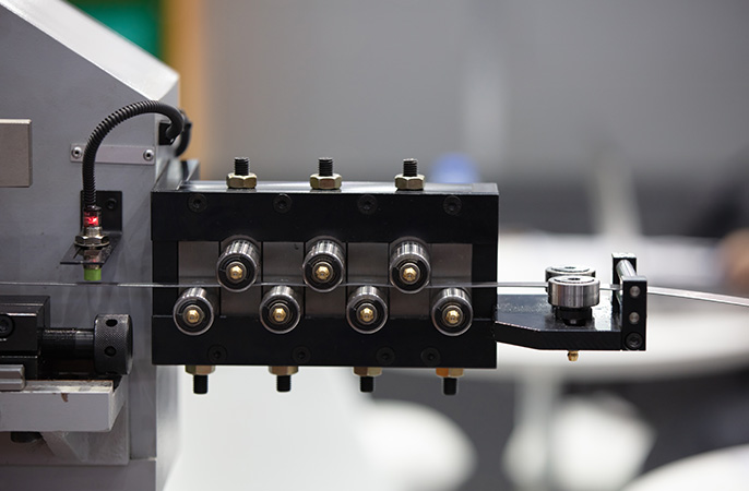 Wire feeding system on CNC Spring Machine