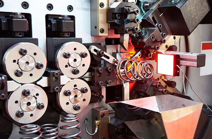Compression springs under production